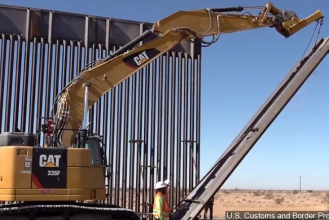 Investigan desechos del muro