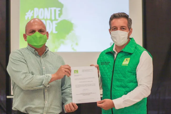 Protesta nuevo dirigente del PVEM en Caborca