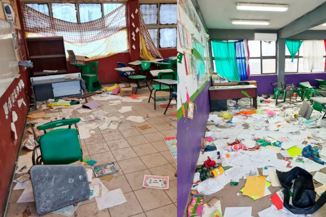 En Primaria Lomas del Sol causan vándalos destrozos Y daños en salones de clase