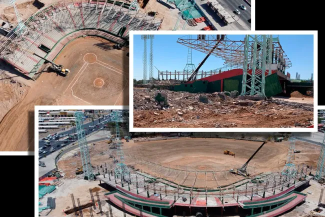 Continúa demolición del estadio Héctor Espino