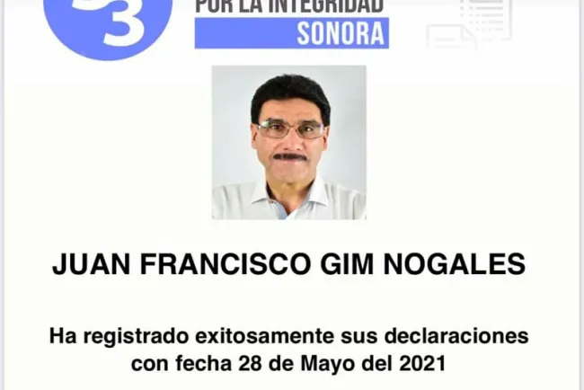 Presenta Juan Gim Declaración 3 de 3