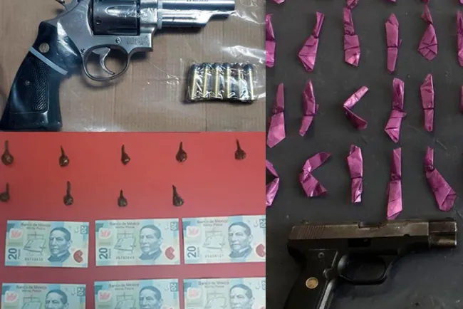 Asegura PESP armas, drogas y detenidos