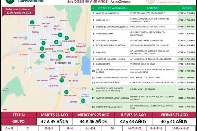 Anuncian segunda vacunación