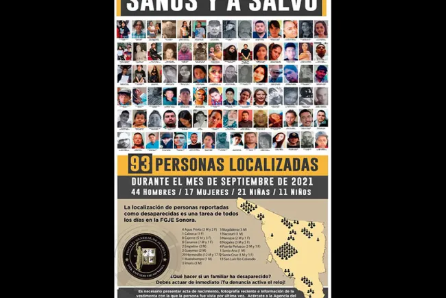 Localiza FGJE a 93 personas sanas y salvas en septiembre