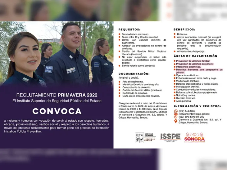 Lanza Isspe convocatoria para Policía Preventivo