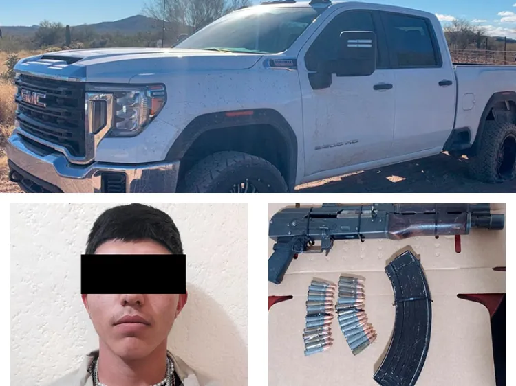 Cae armado y en carro robado en camino de Benjamín Hill a Santa Ana