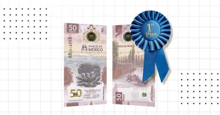Gana billete de 50 pesos del ajolote Premio al Billete del año