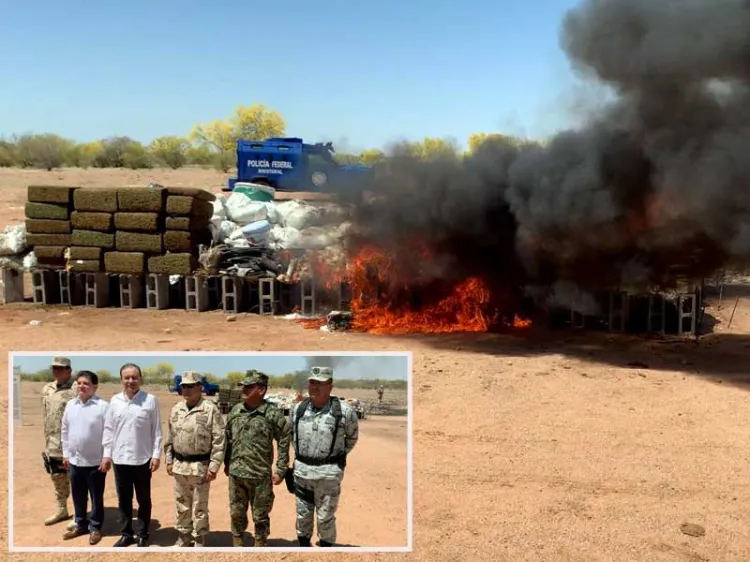 Incineran toneladas de drogas decomisadas en Sonora