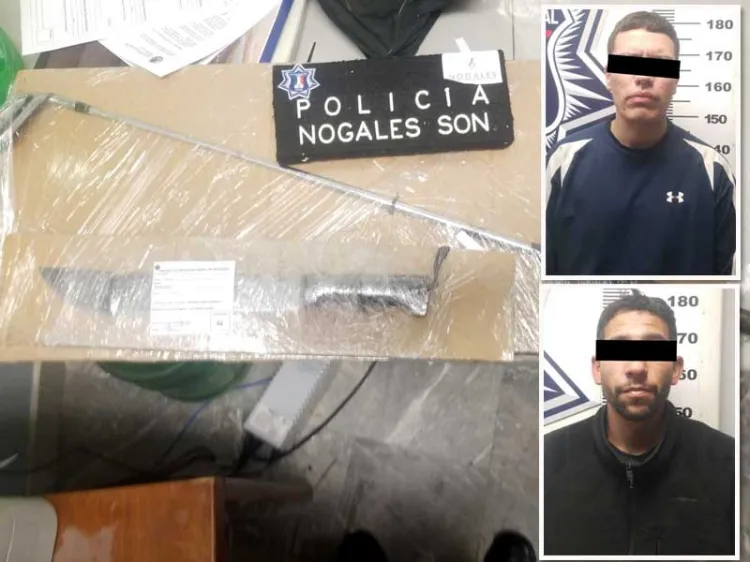 Aprehenden a dos con droga y machete