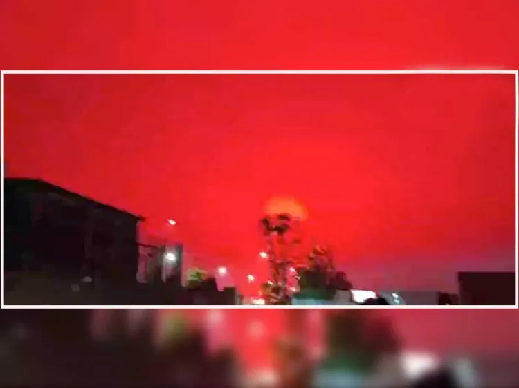 Causa pánico cielo rojo en China; escena apocalíptica