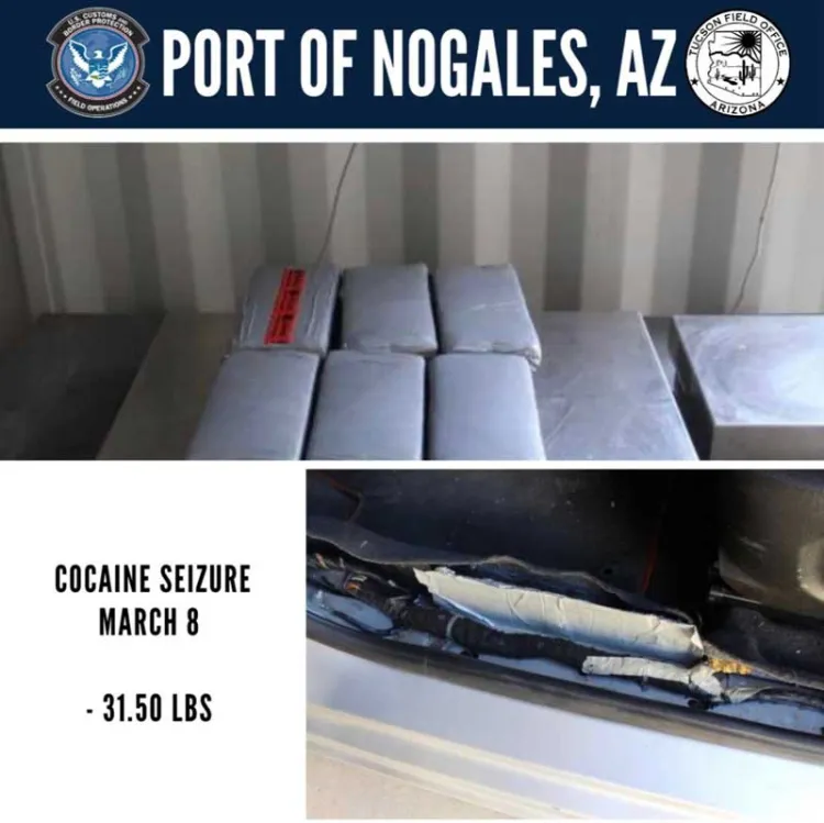 Cae mujer con droga en garita de Nogales, Arizona