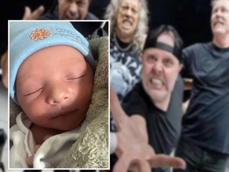 Pare bebé en pleno concierto de Metallica en Brasil