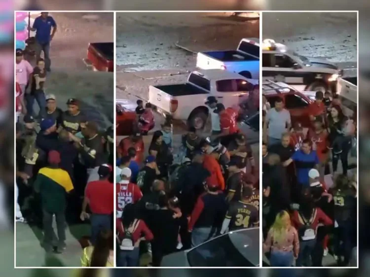 Provocan zafarrancho en estadio de beisbol