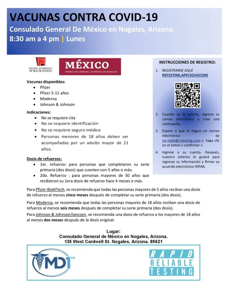 Anuncian en Az vacuna para menores de entre 6 meses y 4 años