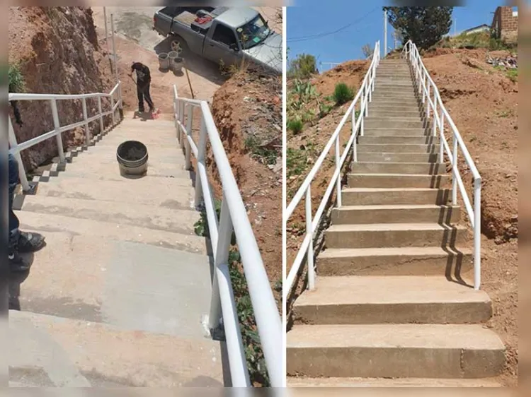 Benefician a familias con construcción de escalinatas