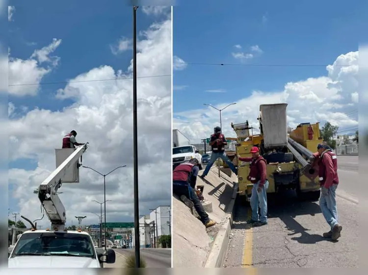 Mejoran alumbrado público de Prolongación Obregón
