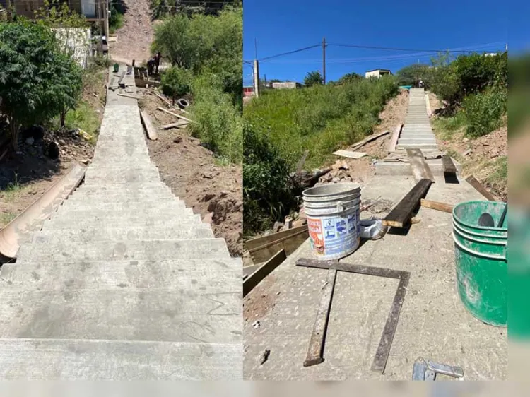 Construyen escalinata en la CTS-Croc