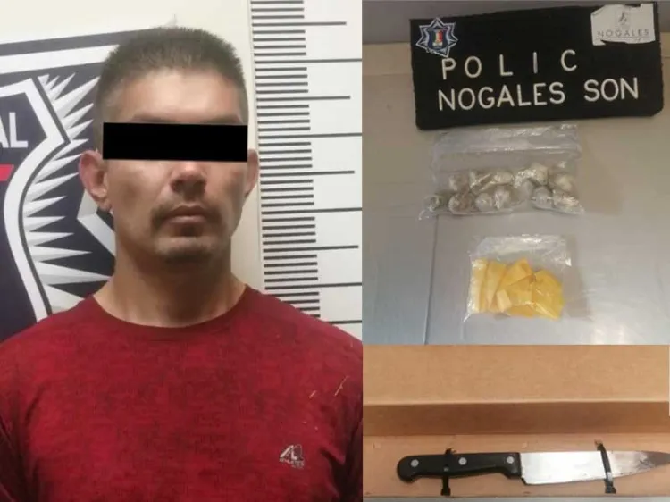 Detienen a persona por agredir a policías con cuchillo