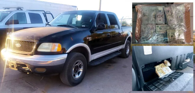 Detienen a adolescente y adulto con 78 mil dólares en Puerta de México