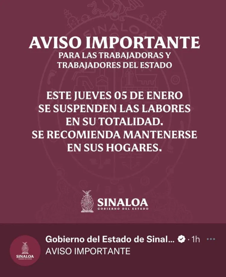 Suspenden clases en Culiacán por bloqueos y balaceras; piden no salir