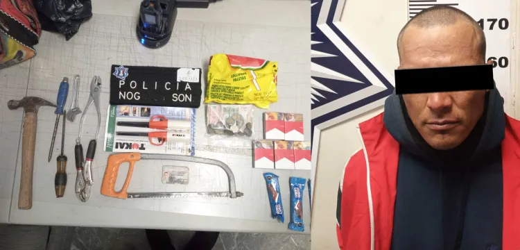 Sorprenden a persona en flagrancia dentro de negocio