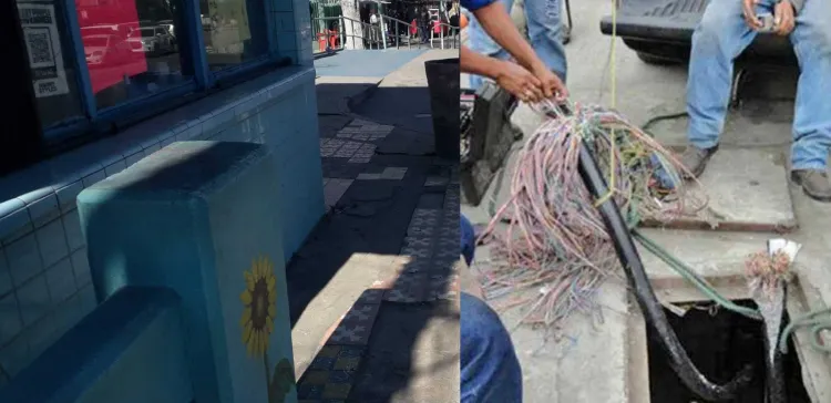 Roban cableado; afecta funciones de decenas de comercios y bancos