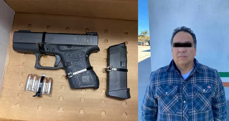 Venía armado y lo detienen en garita al querer cruzar a México