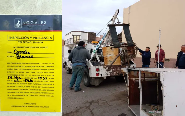 Removeran carretas de venta de alimentos abandonadas