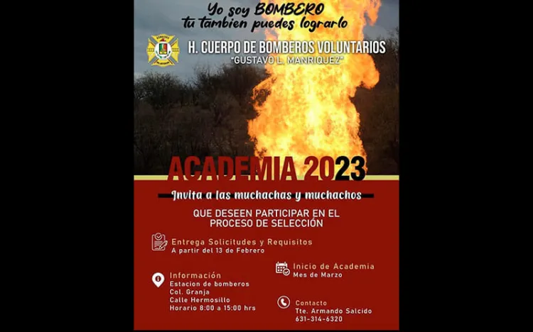 Convocan bomberos a mujeres y hombres a ingresar a la academia