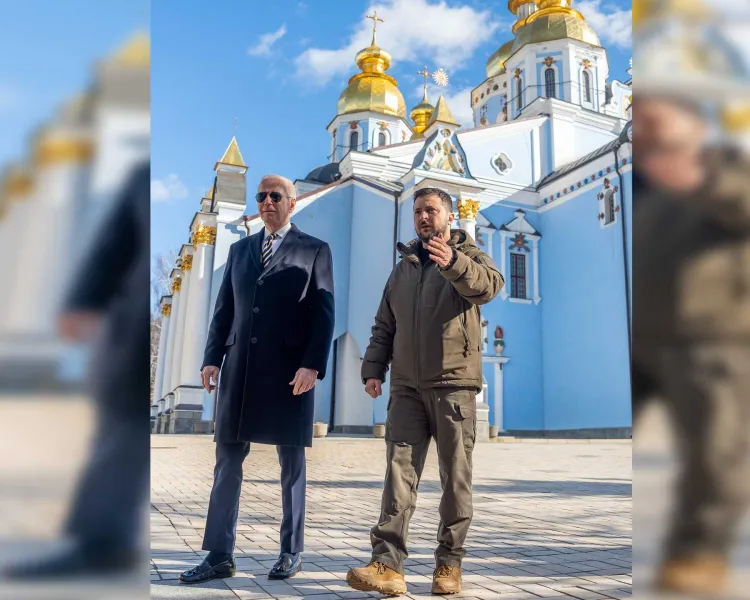 Visita Presidente de EU de sorpresa a Ucrania y promete entrega de armas