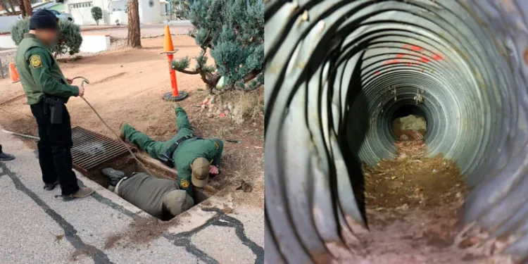 Auxilian a migrantes atrapados en drenaje