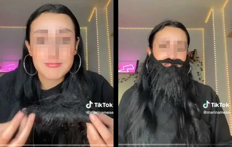 Usa barba falsa cuando camina sola en las calles en España