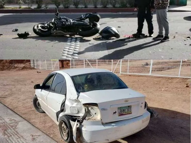 Impacta motociclista contra automóvil en el periférico LDC