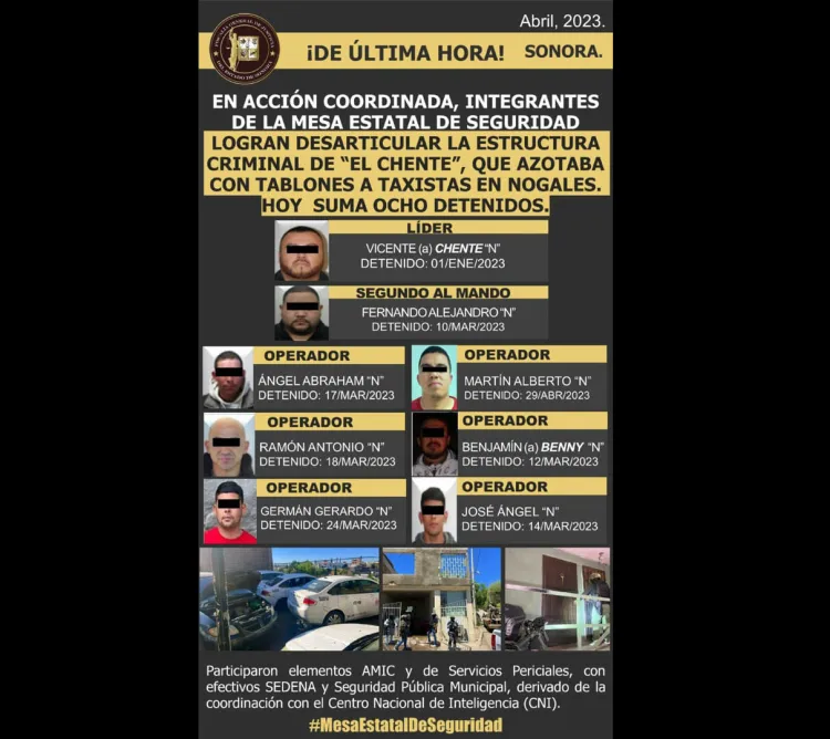 Destruyen banda de “El Chente”