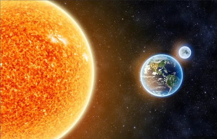 Sol devora un planeta; la Tierra está a la vista