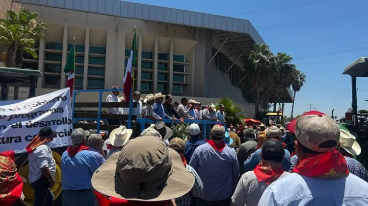 Mantienen bloqueo productores de trigo y maíz en Ciudad Obregón
