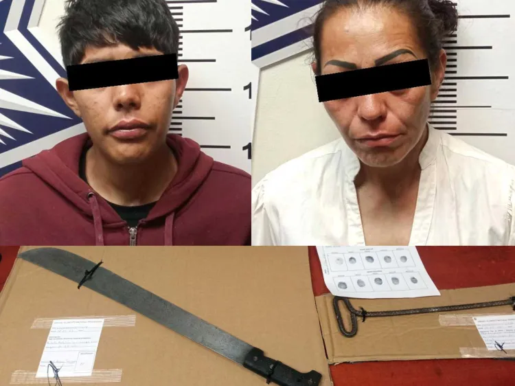 Detienen a pareja con armas blancas