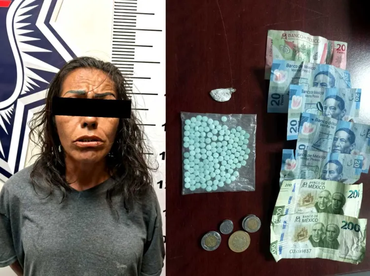 Encuentran fentanilo y cristal a mujer, fue detenida