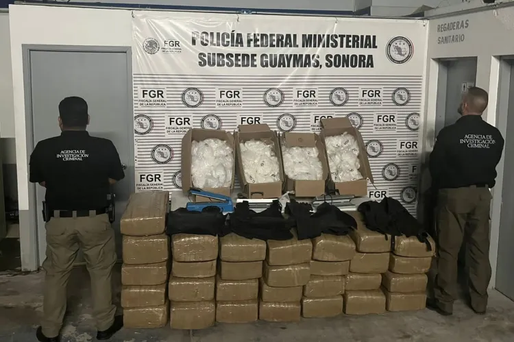Aseguran marihuana y metanfetamina en Guaymas
