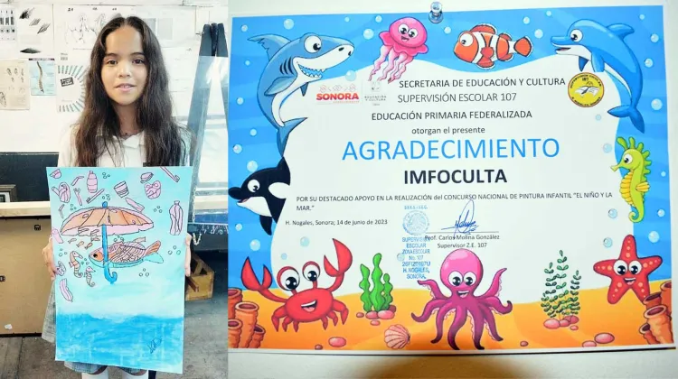 Premian a la ganadora del concurso “El Niño y la Mar”