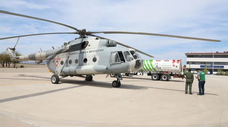 Llega helicóptero de refuerzo para mitigar incendios forestales