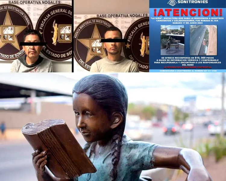 Detienen a ladrontes de “La Niña Lectora”