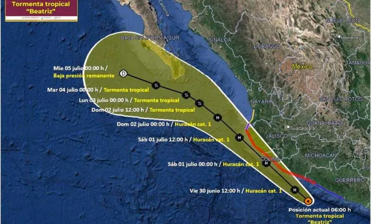 Evoluciona “Beatriz” a Huracán