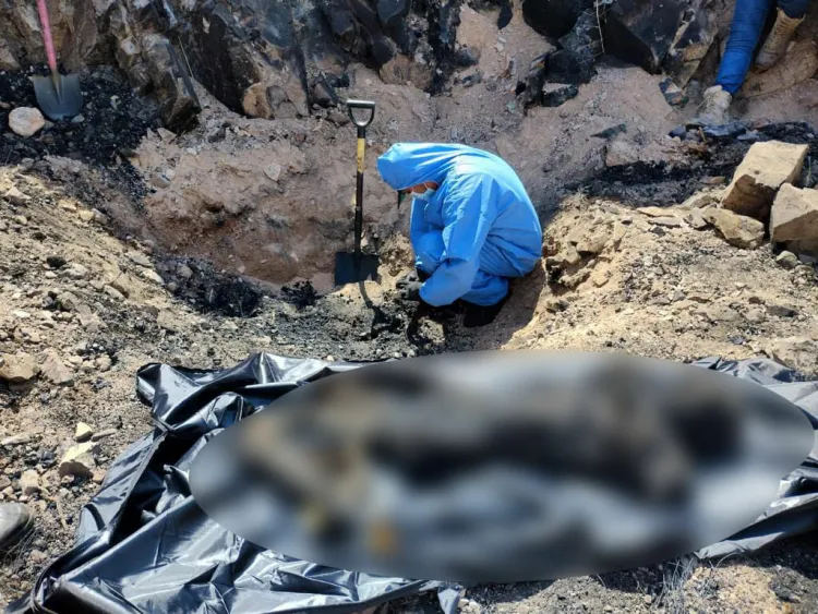 Encuentran restos óseos calcinados