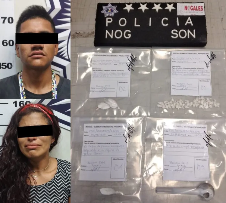 Sorprenden a pareja con droga en plaza del Centro