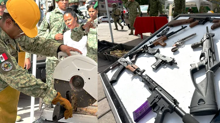 Hacen ceremonia de quema de armas en esta frontera
