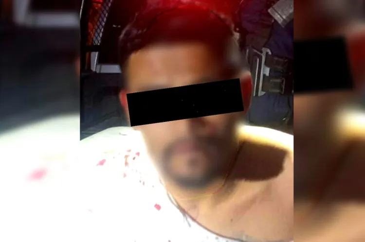 Quebra puerta de cristal y agrede con vidrio a oficiales