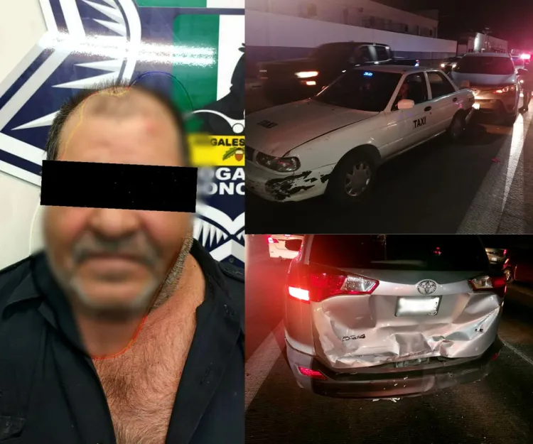 Se lleva al paso varios vehículos chofer ebrio