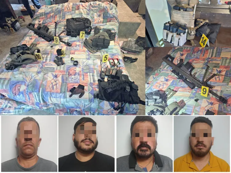 Decomisan arsenal en SLRC; hay 4 detenidos