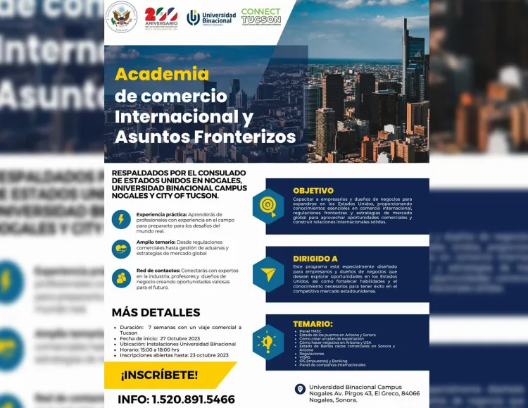 Convocan a la academia de Comercio Internacional y Asuntos Fronterizos